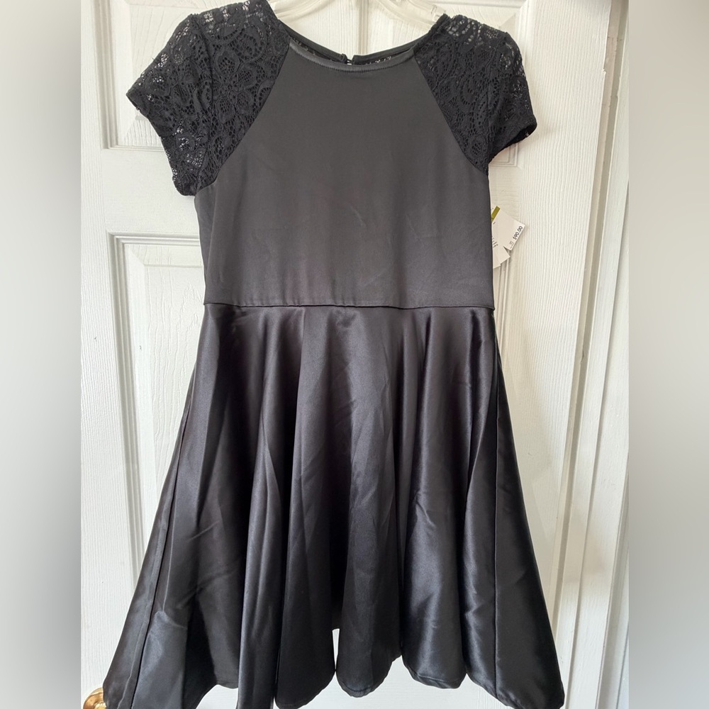 NWT Calvin Klein Girl’s Dress black satin size 14.5 - Picture 14 of 14
